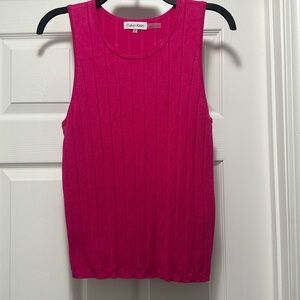 NWOT Calvin Klein hot Pink Cerise Fuchsia Sleeveless Women's Top